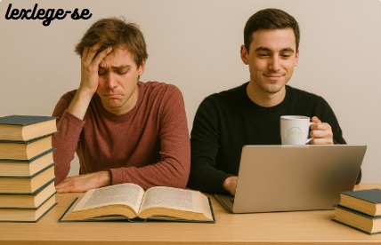 Estudantes organizados com tecnologia e livros